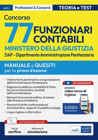 Immagine di CONCORSO 77 FUNZIONARI CONTABILI MINISTERO DELLA GIUSTIZIA. DAP - DIPARTIMENTO AMMINISTRAZIONE P...