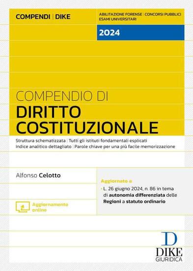 Immagine di COMPENDIO DI DIRITTO COSTITUZIONALE 2024. STRUTTURA SCHEMATIZZATA. TUTTI GLI ISTITUTI FONDAMENTALI