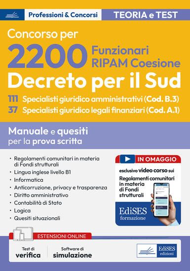 Immagine di CONCORSO 2200 RIPAM: 111 SPECIALISTI GIURIDICO AMMINISTRATIVI (COD. B.3) 37 SPECIALISTI GIURIDIC...