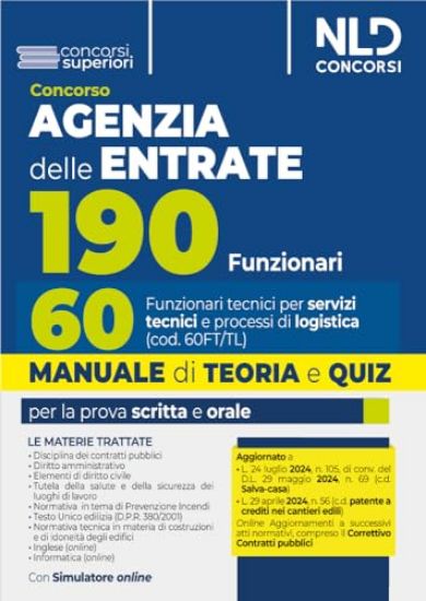 Immagine di CONCORSO AGENZIA DELLE ENTRATE. 190 FUNZIONARI. 60 FUNZIONARI TECNICI PER SERVIZI TECNICI