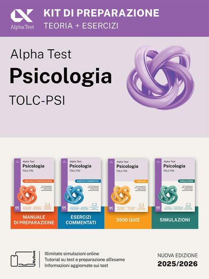 Immagine di ALPHA TEST. PSICOLOGIA. TOLC-PSI. KIT DI PREPARAZIONE. EDIZ. MYDESK. CON CONTENUTO DIGITALE PER ...