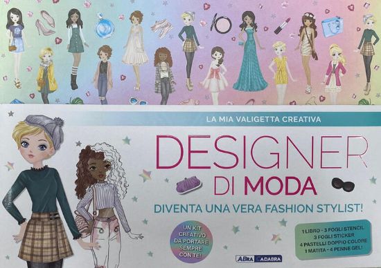 Immagine di MIA VALIGETTA CREATIVA. DESIGNER DI MODA. CON 3 FOGLI STENCIL. CON 3 FOGLI STICKER. CON MATITA. CON