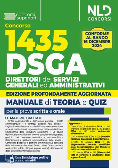 Immagine di CONCORSO DSGA. 1435 DIRETTORI DEI SERVIZI GENERALI ED AMMINISTRATIVI. KIT CON MANUALE + QUIZ